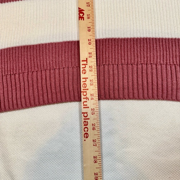 Hollister Women's Crewneck Sweater in Burgundy and White Stripes - Size Small - Picture 12 of 15